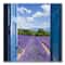 Designart - Lavender Field Through Blue Open Cottage Window - Farmhouse Canvas Wall Art Print